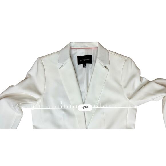 Banana Republic Tailored White Blazer Bi-Stretch Jacket 8 Vanilla Girl Preppy - Picture 5 of 10